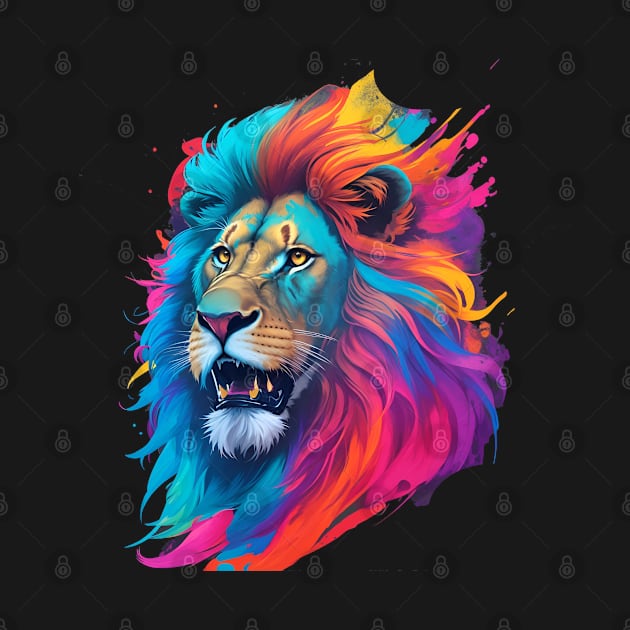 Colorful Lion Art by VisionDesigner