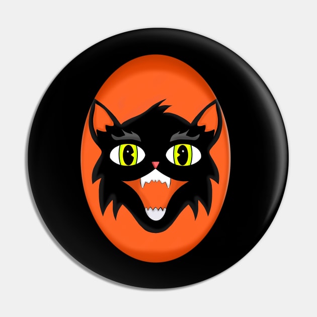 Vintage Halloween Cat Pin by Art by Eric William.s