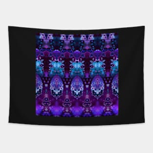 Elegant Blue and Purple Fractal Lace Tapestry