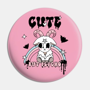 Kawaii Gothic Cute But Psycho Goat Pin