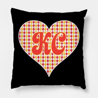 Kansas City Argyle Heart Pillow