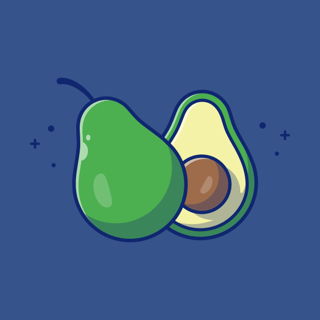 Avocado And Slices Of Avocado Cartoon by Catalyst Labs