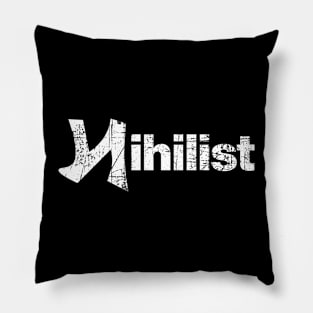 Nihilist Distressed Style Symbol Design Pillow