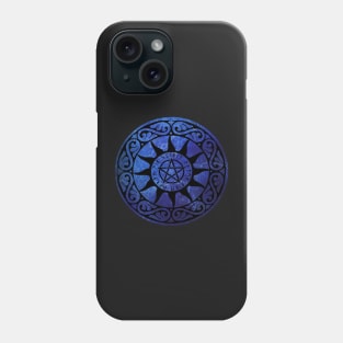 Five Elements Runic Magical Pentacle -  Blue Version Phone Case