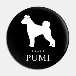 Pumi Dog White Silhouette Pin