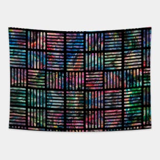 Six Lines with Multicolored Paint Tapestry