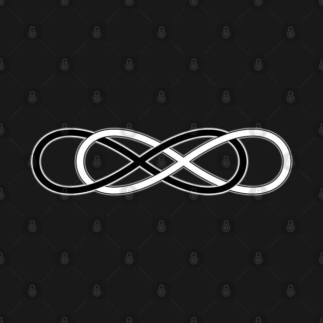 Spirit Symbol INFINITY DOUBLE LEMNISCATE BLACK WHITE by EDDArt