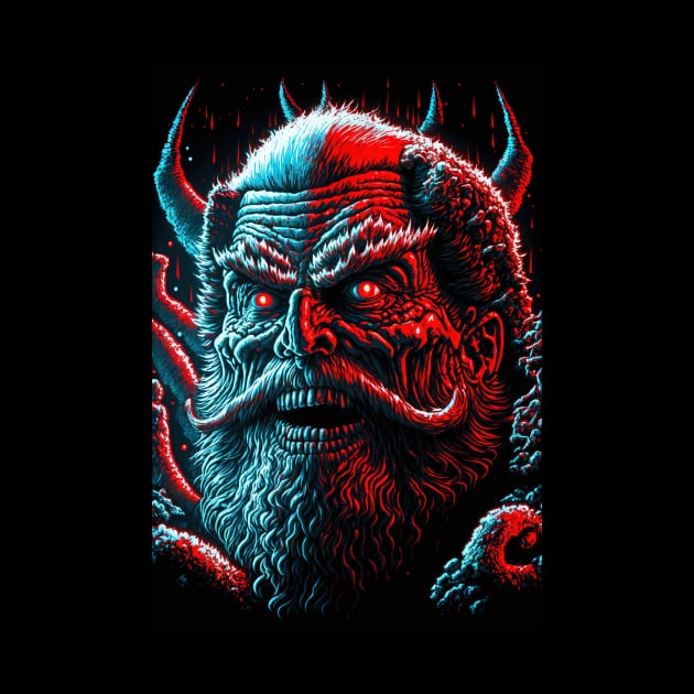 Evil Santa Heavy Metal Christmas by Henison Horror