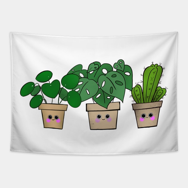 Happy house plants Tapestry by Dee’s Tees