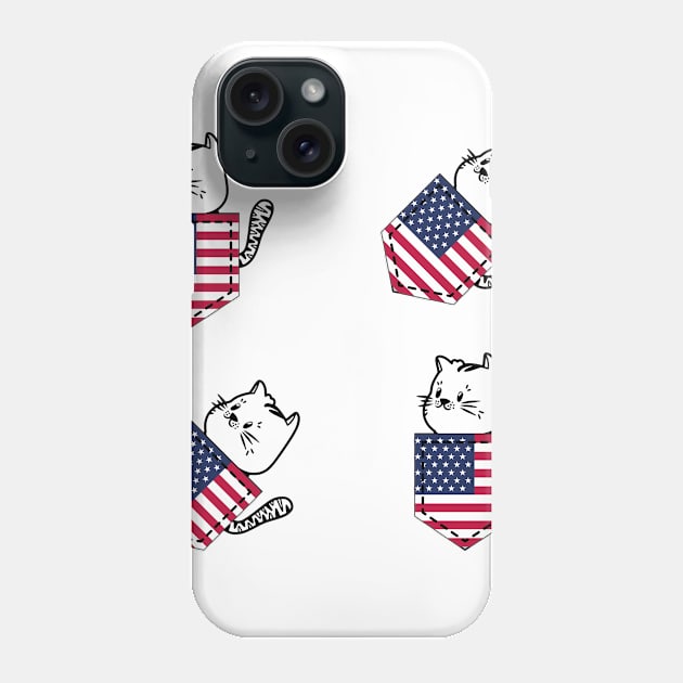 Patriotic Pocket Pussy - Cat Lover -  American Patriot Phone Case by PosterpartyCo