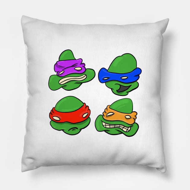 Reptile Fighter Buddies! Pillow by bradjbarry