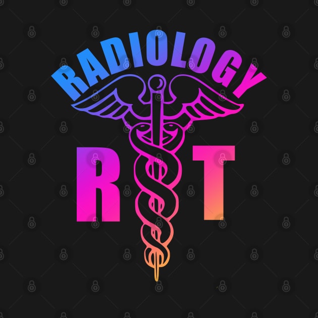 Radiology Technician - Colorful Sunset Caduceus by BDAZ