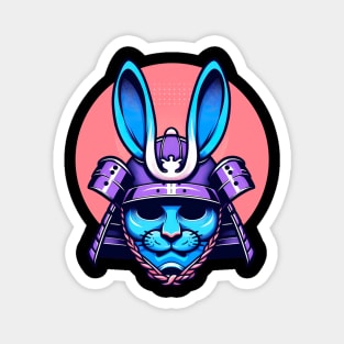 Japanese Bunny Samurai Mask Magnet