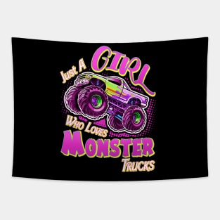 Just A Girl Who Loves Monster Trucks Tapestry