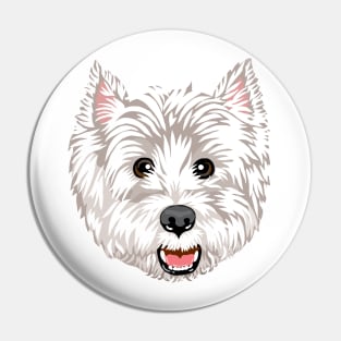 Westie face Pin