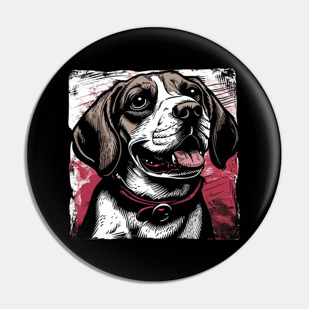 Retro Art Beagle Dog Lover Pin by June Sixteen