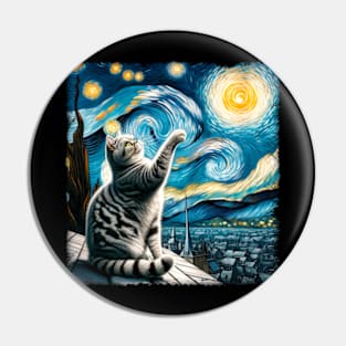 Legendary Starry Night Cat Tee Whisker Wonderland Majesty Pin