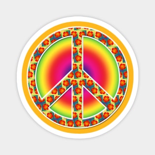 Floral Peace symbol Magnet