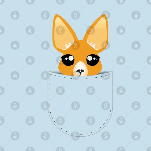 Cute Kangaroo popping out from a pouch - Vector Original Art by DeMonica