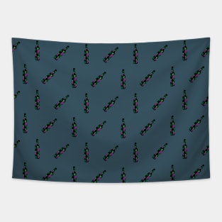 Wine Bottle Dark Pattern Tapestry