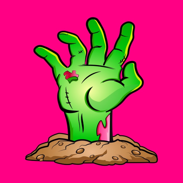 Green Zombie Hand by Cripta Art