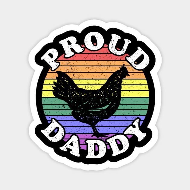 Retro LGBT Proud Chicken Daddy Magnet by KawaiinDoodle