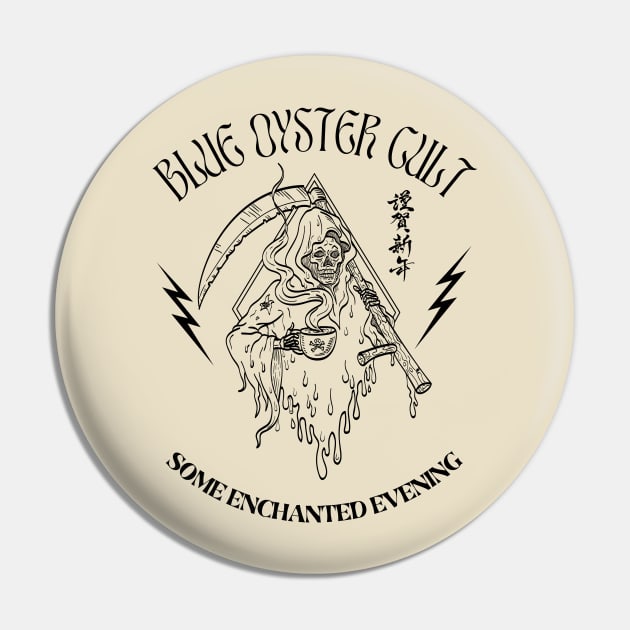 Blue Öyster Cult - Some Enchanted Evening // Skull Coffee Classic Design Fan Art 80s Pin by Liamlefr