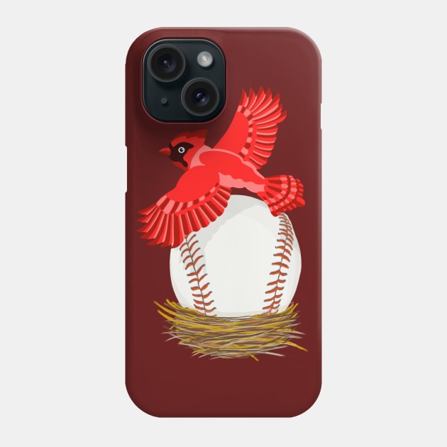 Play Ball! Cardinal Baseball Egg in Nest Phone Case by BullShirtCo