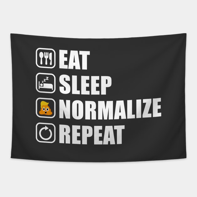 Eat Sleep Normalize Repeat (Trump Nightmare) Tapestry by NeddyBetty