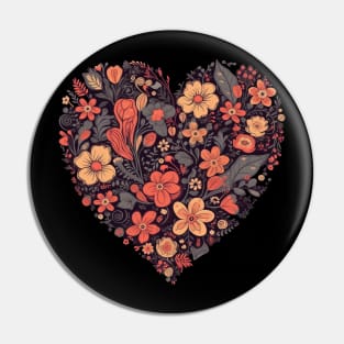 Floral heart Pin