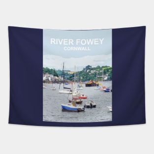 Cornwall River Fowey . Cornish gift Kernow Travel location poster, St Austell Tapestry
