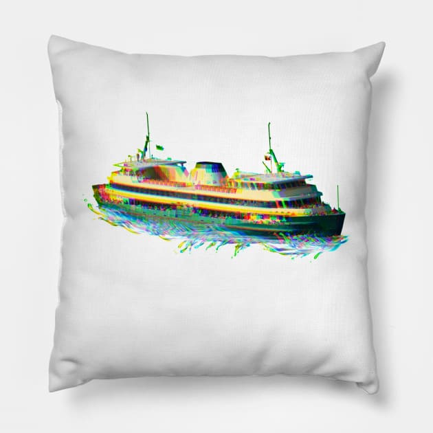 Reckless - Manly Ferry (white type) Pillow by Simontology