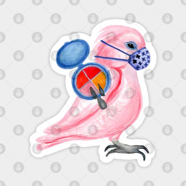 Moluccan Cockatoo Wearing Face Mask Parrot Wears Face Mask Magnet Teepublic Make your own character in the style of the sally face game. teepublic