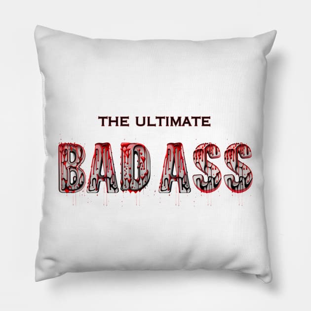 Bad ass funny design Pillow by Profound Prints