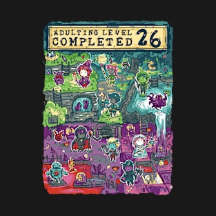 Adulting Level 26 Completed Birthday Gamer T-Shirt