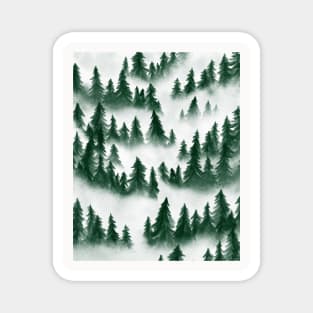 Green Forest Cover in Mist Wanderlust Nature Magnet