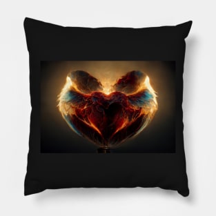 Flaming Heart Art  /  Flame Heart Unwind Designs Pillow