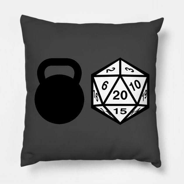 Kettlebells and D&D Spells! Pillow by Creative Bedouin