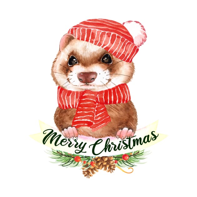 Merry Christmas Ferret by CeeGunn