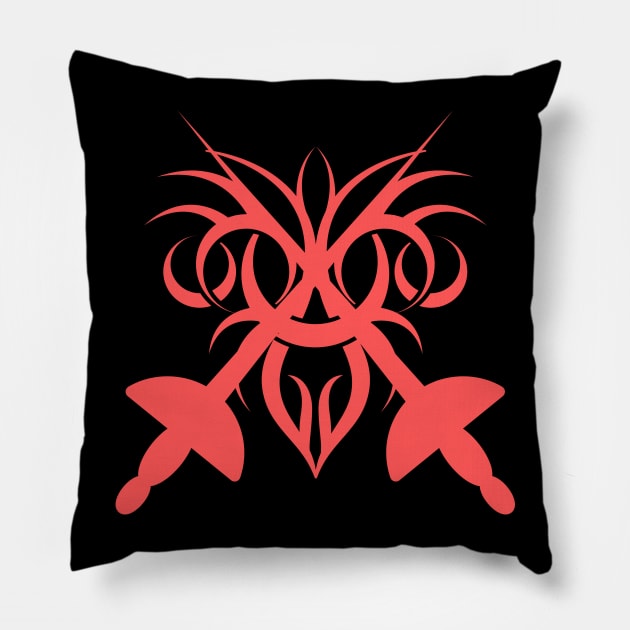 Assassin's Sword Tatoo Art Design Pillow by Abeer Ahmad