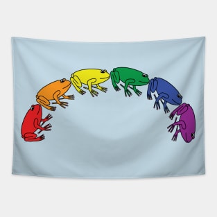 Pride Frogs Rainbow Tapestry