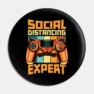 Social Distancing Champion Video Gamer Gaming Pin