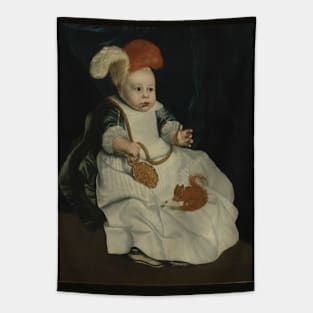 Portrait of a Child with a Red Squirrel Pieter van Lint Tapestry