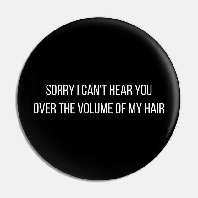 Sorry I Can't Hear You Over The Volume Of My Hair Pin by kapotka