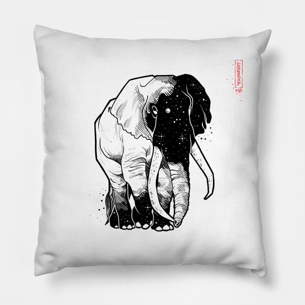 Galaxy Elephant Pillow by atobrett