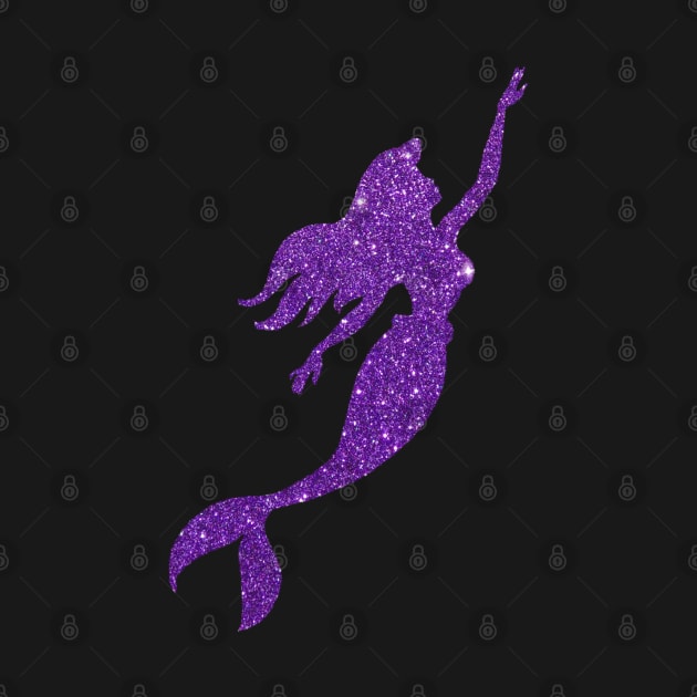Purple Faux Glitter Mermaid Silhouette by Felicity-K