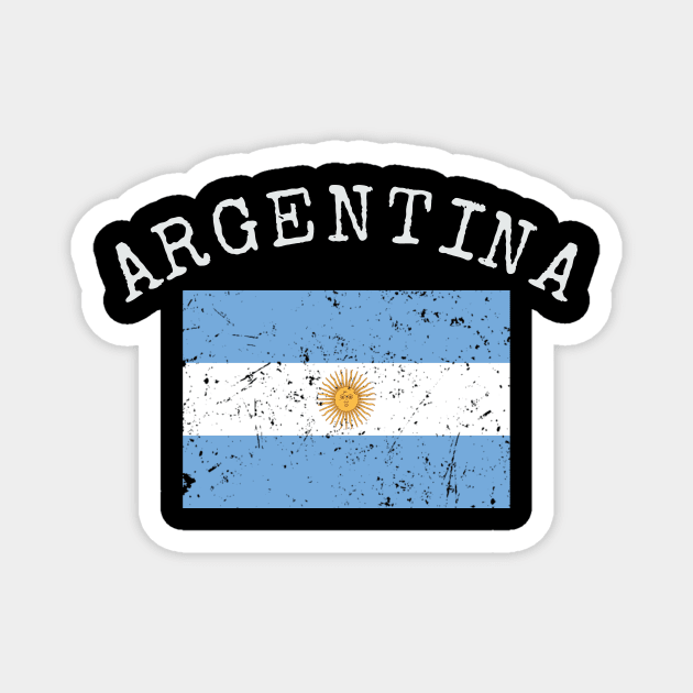 Flag of Argentina Distressed & Faded Retro Vintage Design Magnet by PerttyShirty