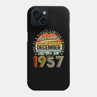 Awesome Since December 1957 Vintage 66th Birthday Phone Case