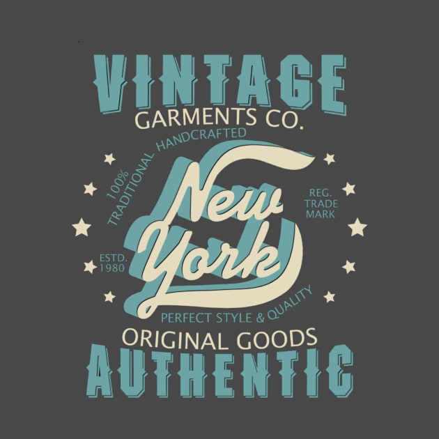 Authentic Retro New York Garment Design by Nocrayons