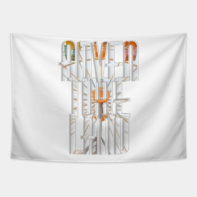 ADVEN TURE LAND Tapestry by afternoontees